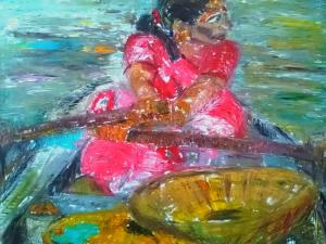 "WIOŚLARKA Z VARANASI""ROWER FROM VARANASI""VOGATORE DI VARANASI"